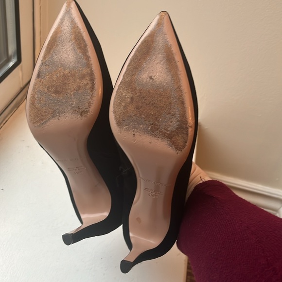 Black suede Giorgio Armani 3.4 inch pointed toe heels - Picture 4 of 6